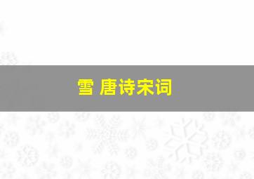 雪 唐诗宋词